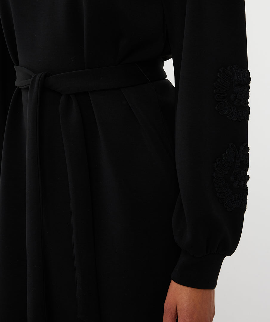 Modal Dress w Tie by EsQualo Dress EsQualo Black