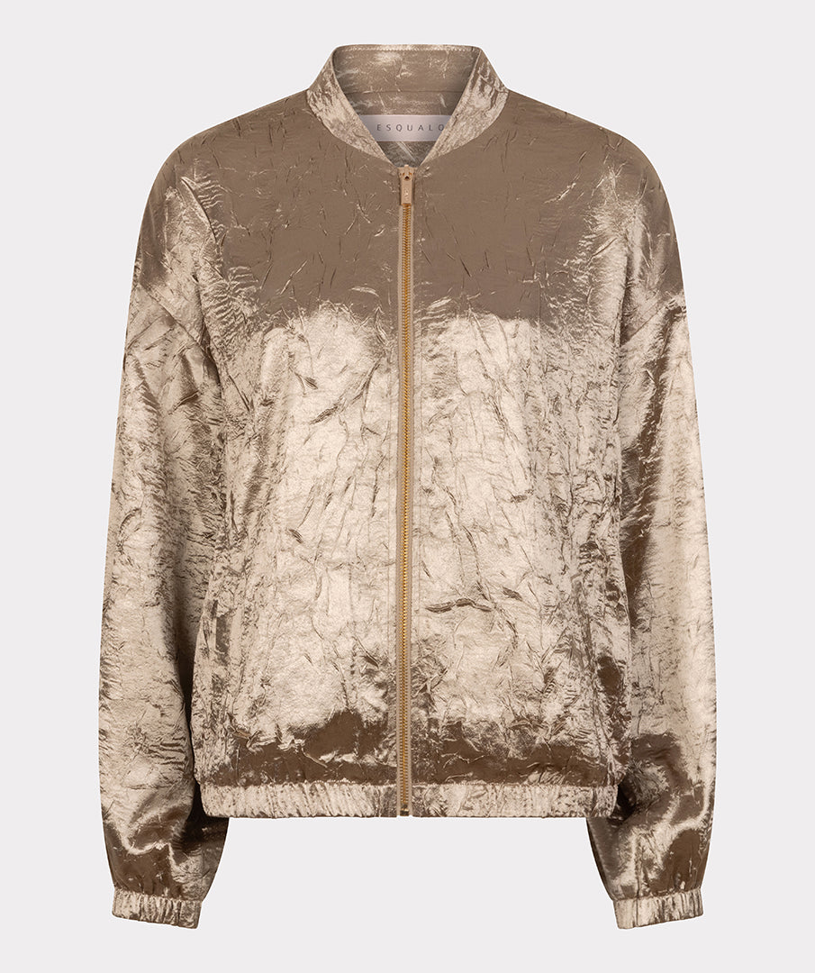 Crinkle Satin Bomber by EsQualo Jackets & Blazers EsQualo