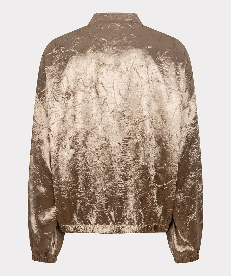 Crinkle Satin Bomber by EsQualo Jackets & Blazers EsQualo