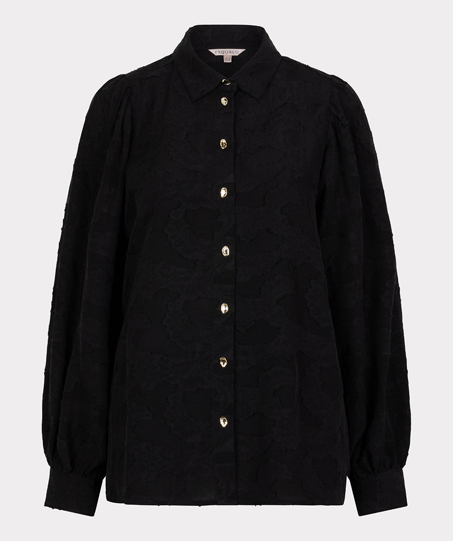 Flower Jacquard Blouse by EsQualo Blouse EsQualo