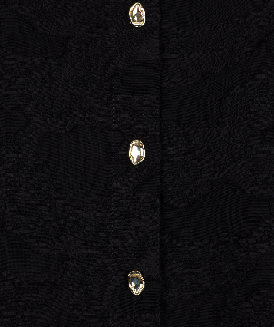 Flower Jacquard Blouse by EsQualo Blouse EsQualo