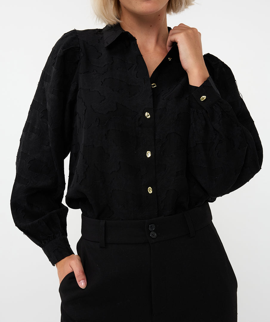 Flower Jacquard Blouse by EsQualo Blouse EsQualo