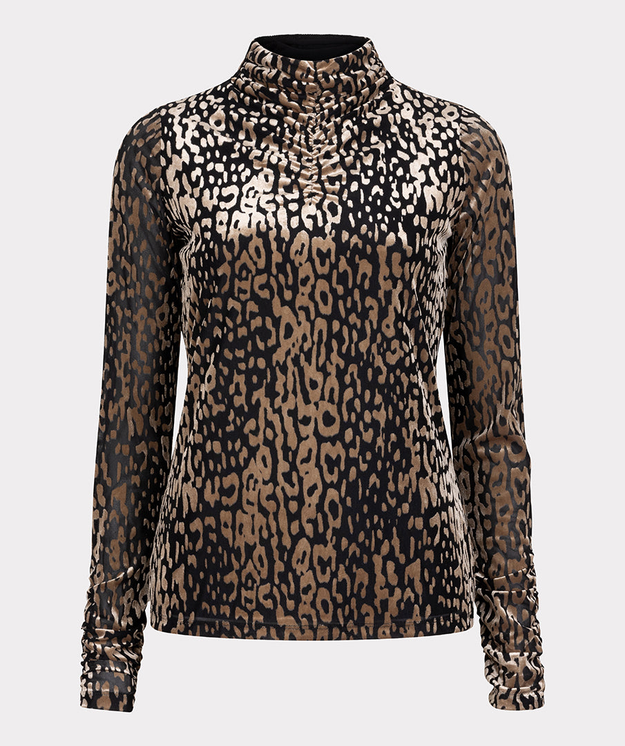 Top Ruching Leopard by EsQualo Maison Khloe