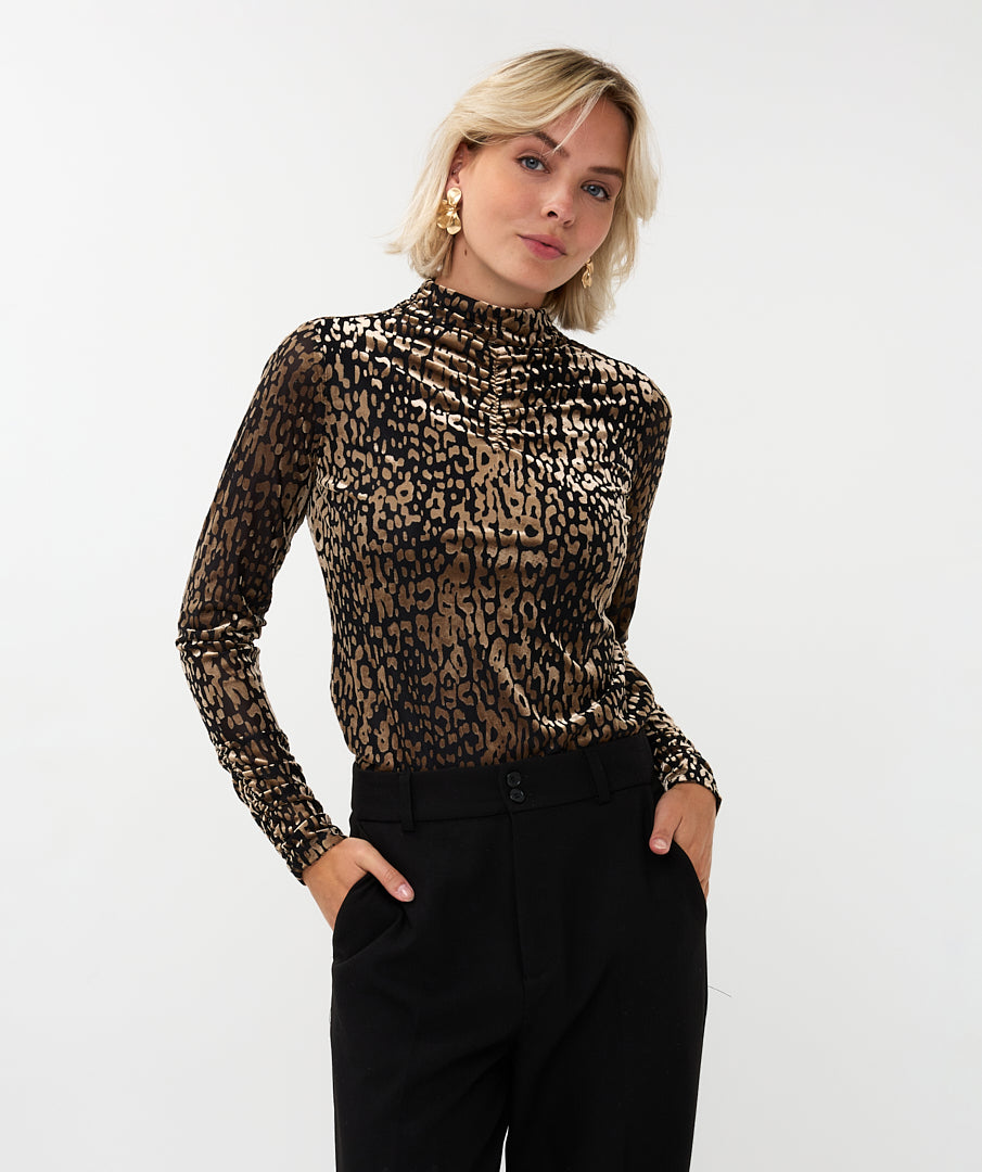 Top Ruching Leopard by EsQualo Maison Khloe