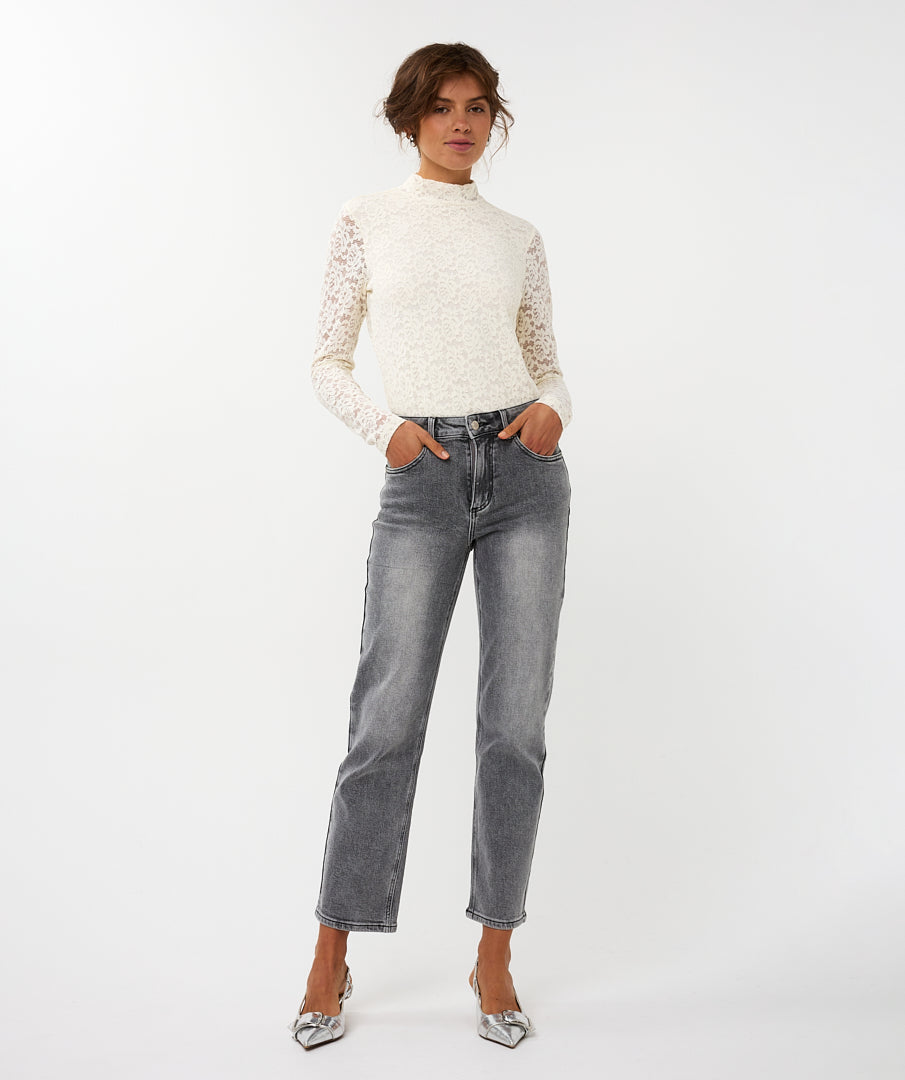 Lace Lurex Stretch Top by EsQualo Blouse EsQualo