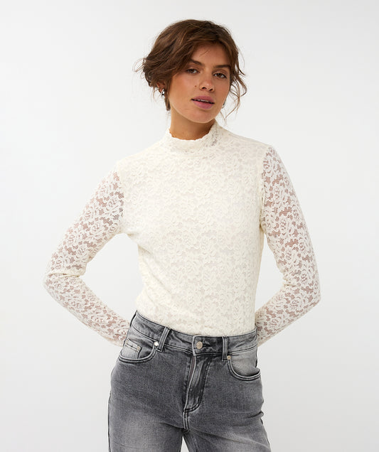 Lace Lurex Stretch Top by EsQualo Blouse EsQualo