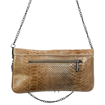 Snake-Effect Leather Envelope Bag by Chenson & Gorett