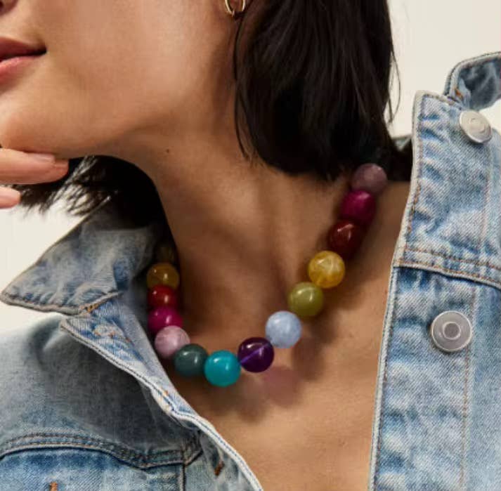Genuine Gemstone Bead Necklace by Hoopla Jewelry HoopLa