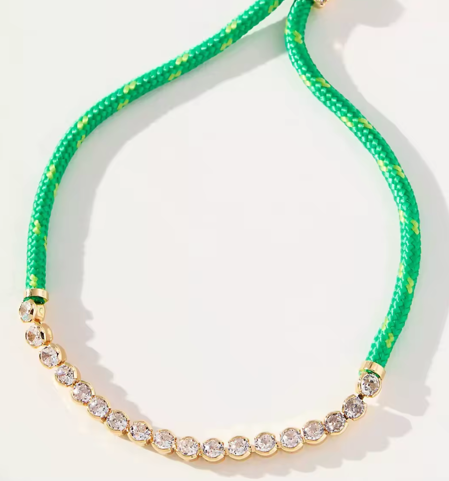 Colourful Cord Tennis Bracelet by HoopLa Bracelet HoopLa Green