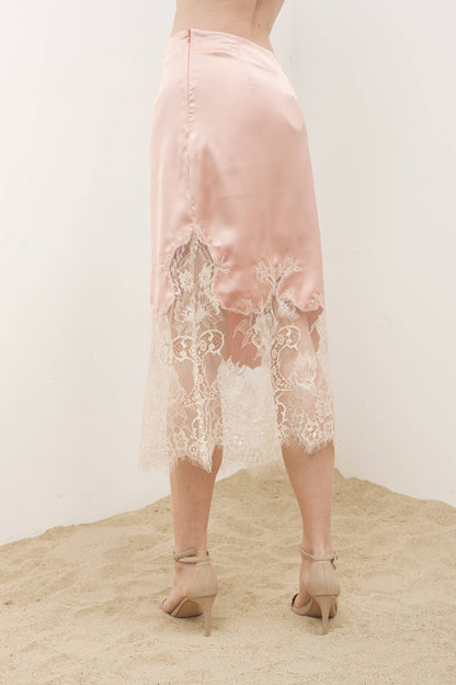 Satin with Lace Skirt by Aaron & Amber