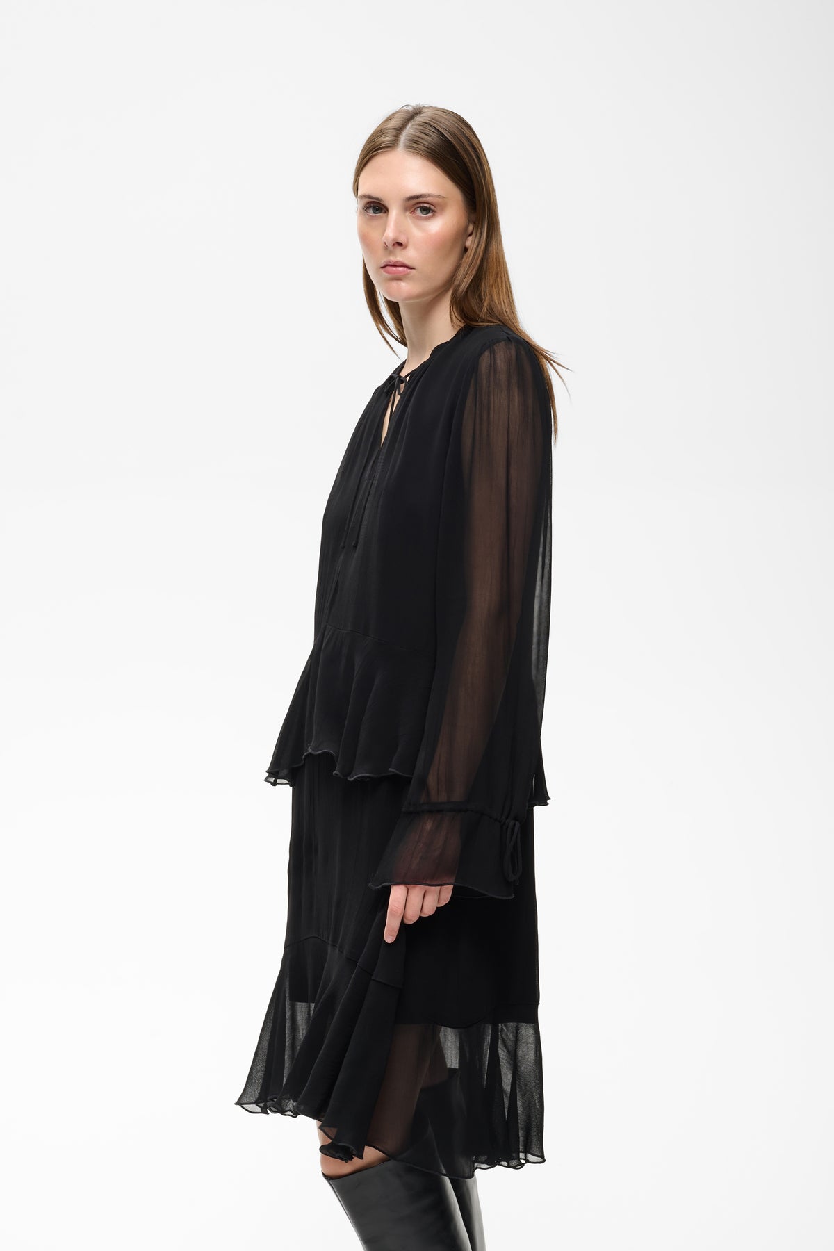 Messie Short Dress by InWear in Black — Cropped Front (500)