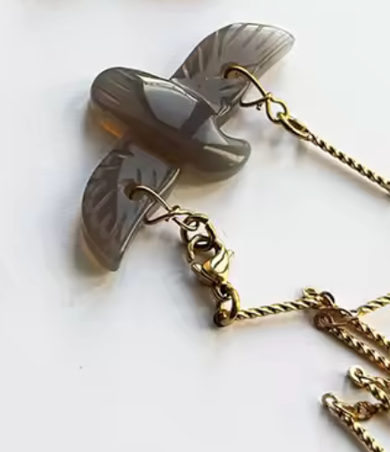 Stone Bird Necklace by HoopLa Jewelry HoopLa