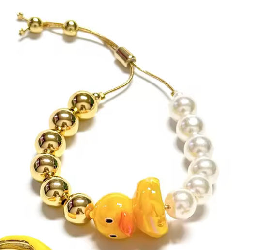 Pearl and Ducky Sliding Bracelet by HoopLa Jewelry HoopLa
