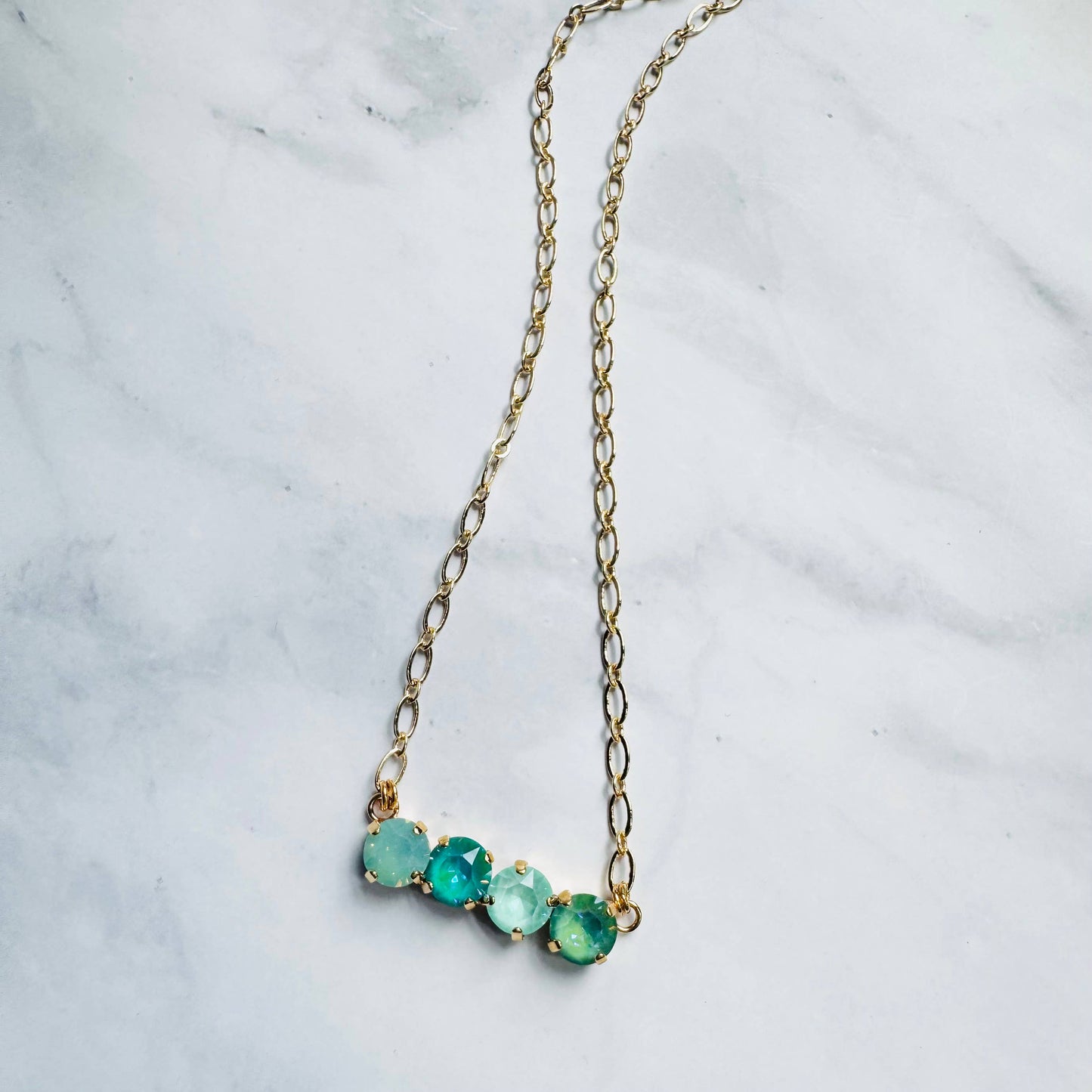 Crystal Quartet Bar Necklace by Luster Jewelry LUSTER