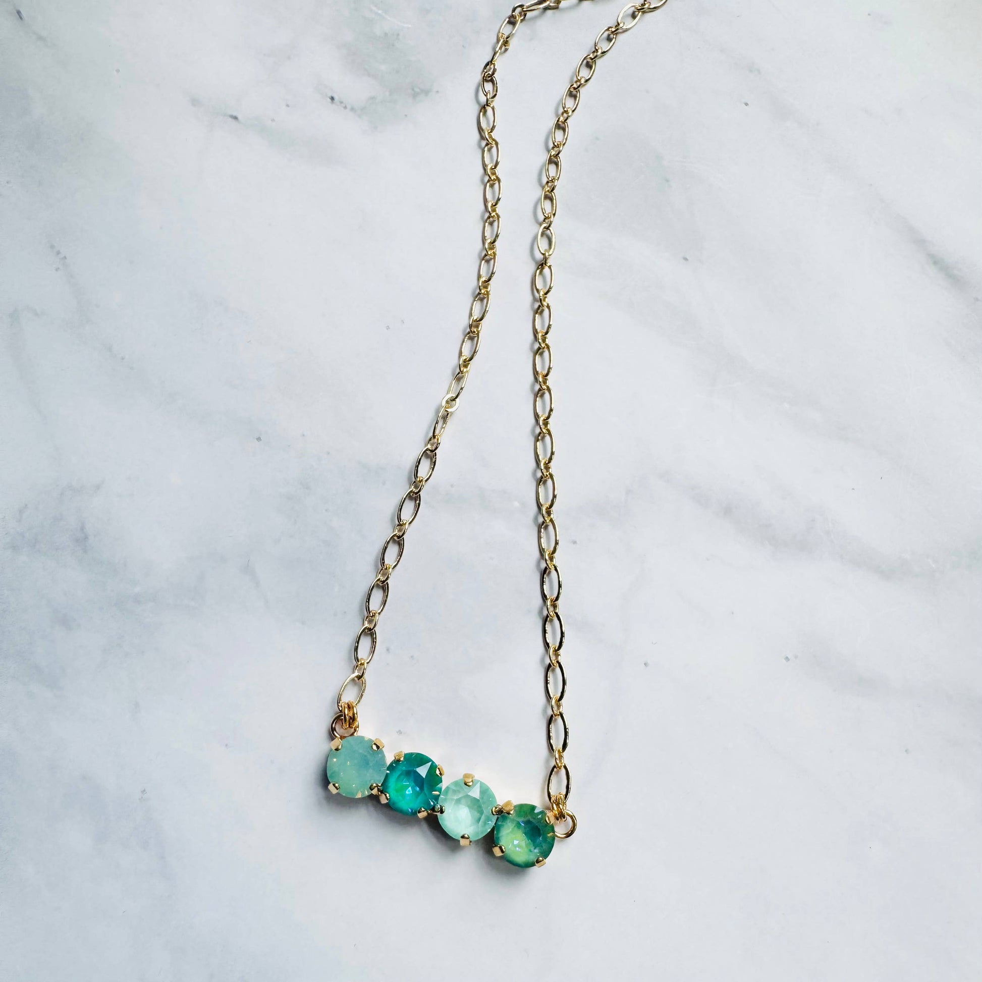 Crystal Quartet Bar Necklace by Luster Jewelry LUSTER