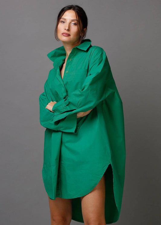 SixtyDays - Boyfriend Oversized Cotton Shirt - Gucci Green