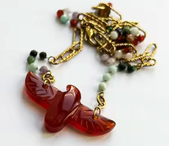 Stone Bird Necklace by HoopLa Jewelry HoopLa