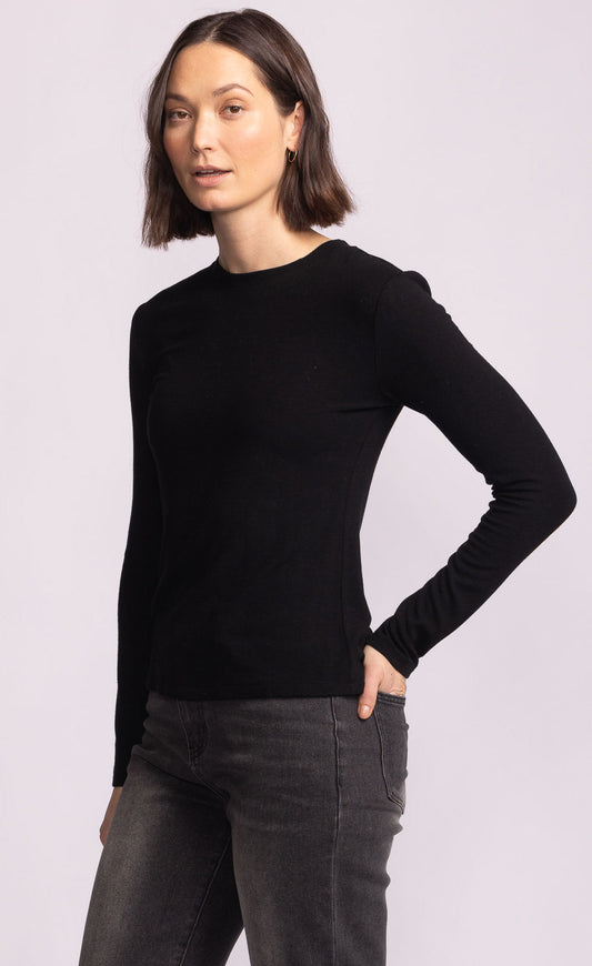 Long Sleeve Layering Shirt by Pink Martini Tee Shirt Pink Martini Black