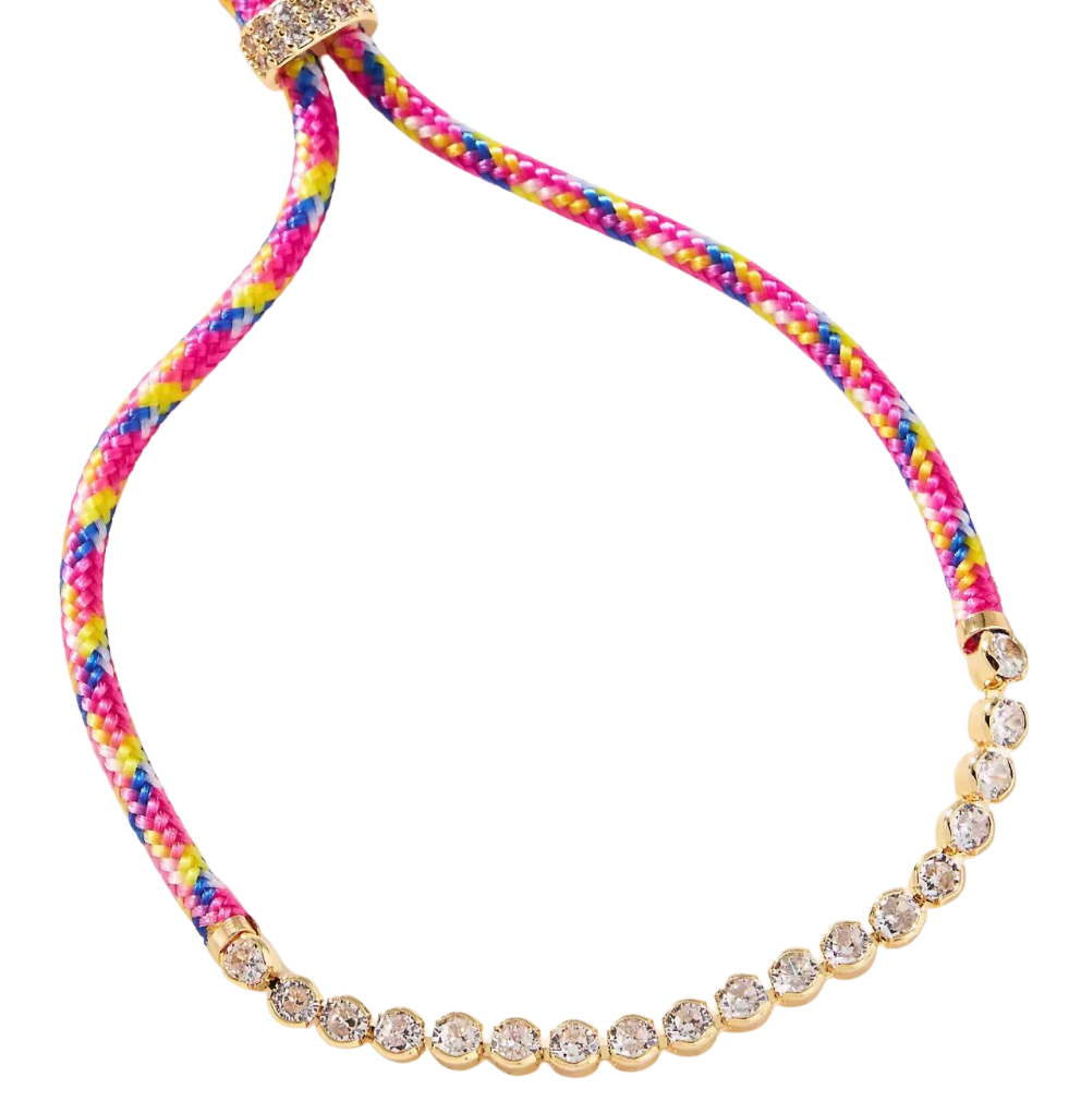 Colourful Cord Tennis Bracelet by HoopLa Bracelet HoopLa Pink