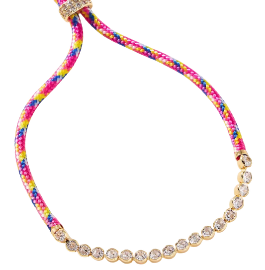 Colourful Cord Tennis Bracelet by HoopLa Jewelry HoopLa Pink