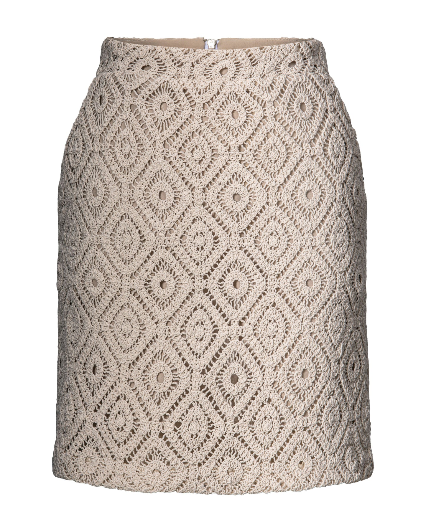 women's Beige crochet skirt by Hilary MacMillan