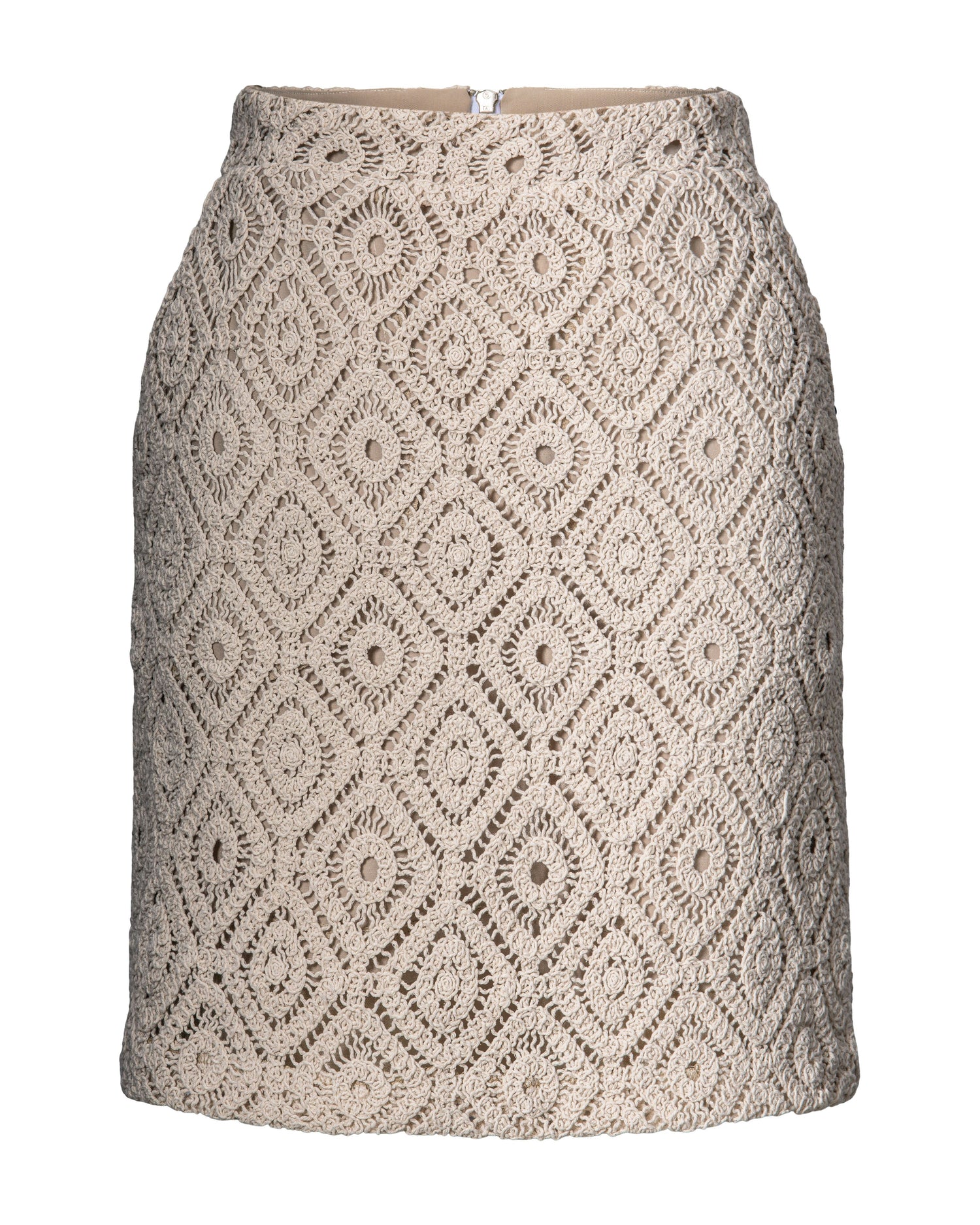 women's Beige crochet skirt by Hilary MacMillan