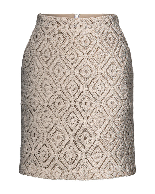 women's Beige crochet skirt by Hilary MacMillan