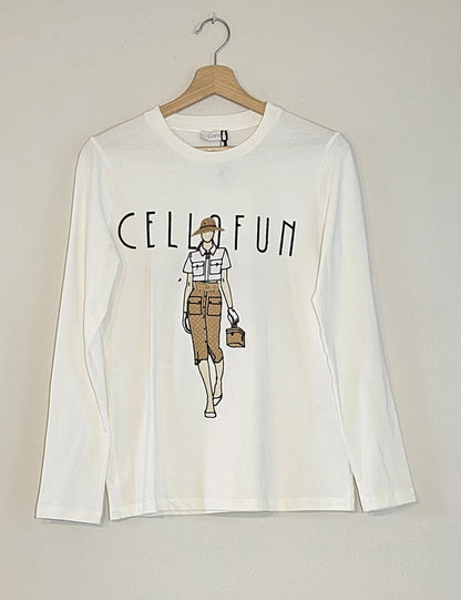 Long Sleeve Embroidered T by Cellofun