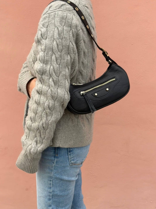 Adjustable shoulder bag in genuine leather Handbag Nanabags
