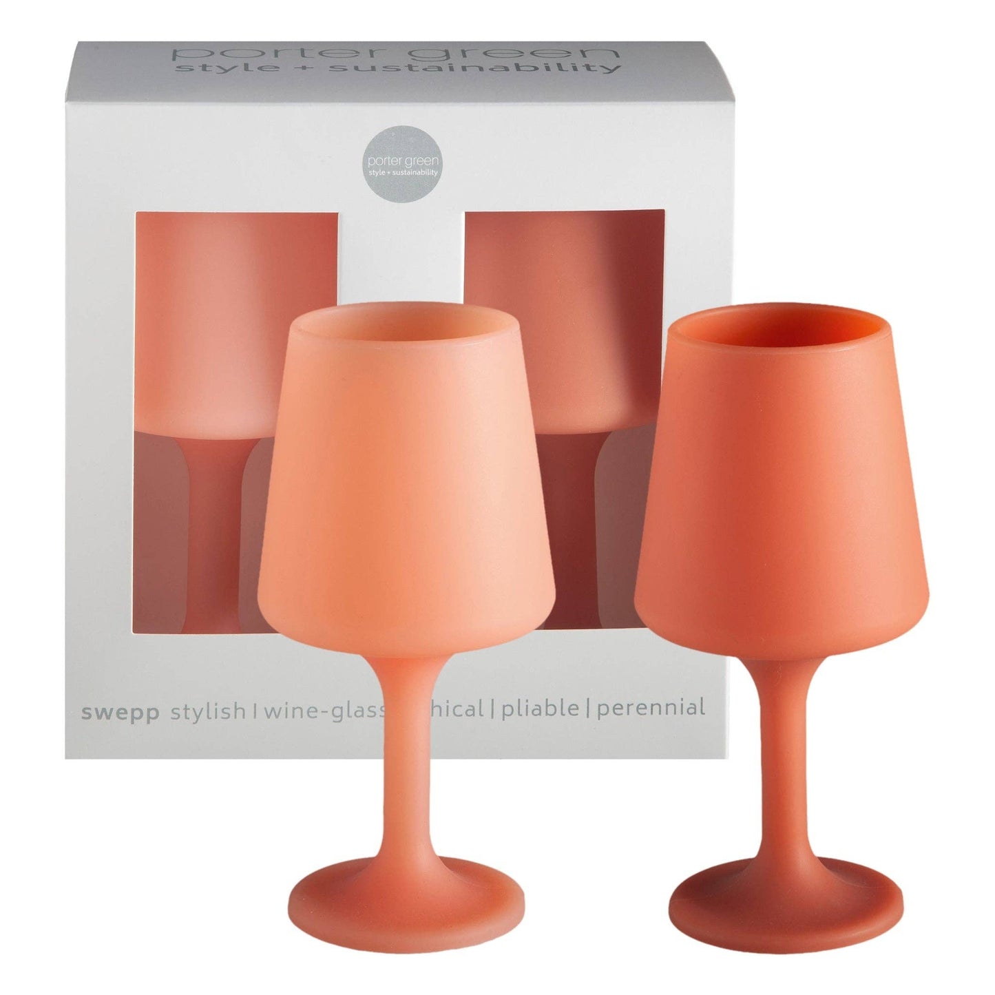 porter green | canada - Terra + peach | swepp | silicone unbreakable wine glasses Mugs & Drinkware porter green | canada