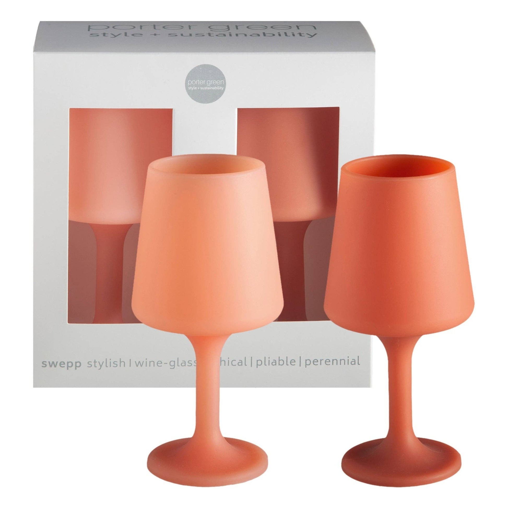 porter green | canada - Terra + peach | swepp | silicone unbreakable wine glasses Mugs & Drinkware porter green | canada