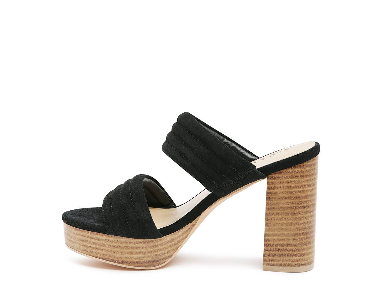 Slip-On Suede Block Heeled Sandal