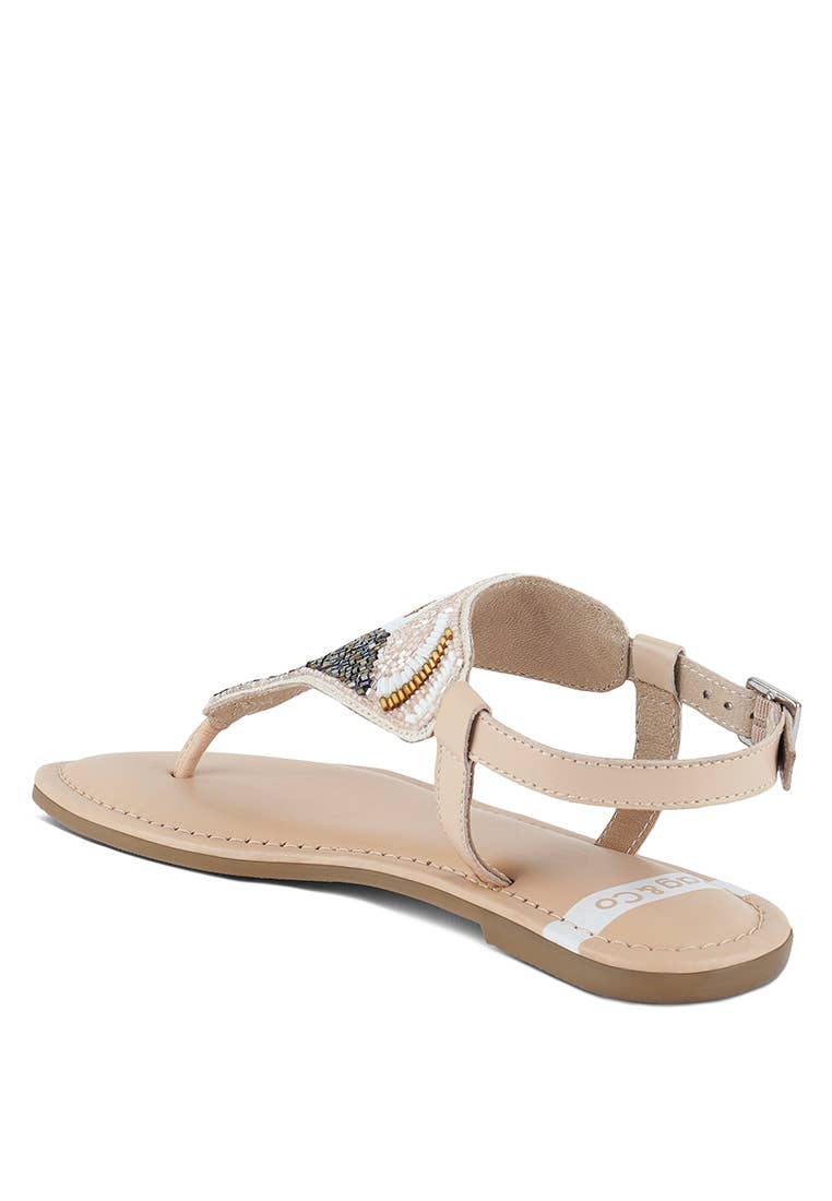 Beaded Flat Sandals Footwear Rag Company