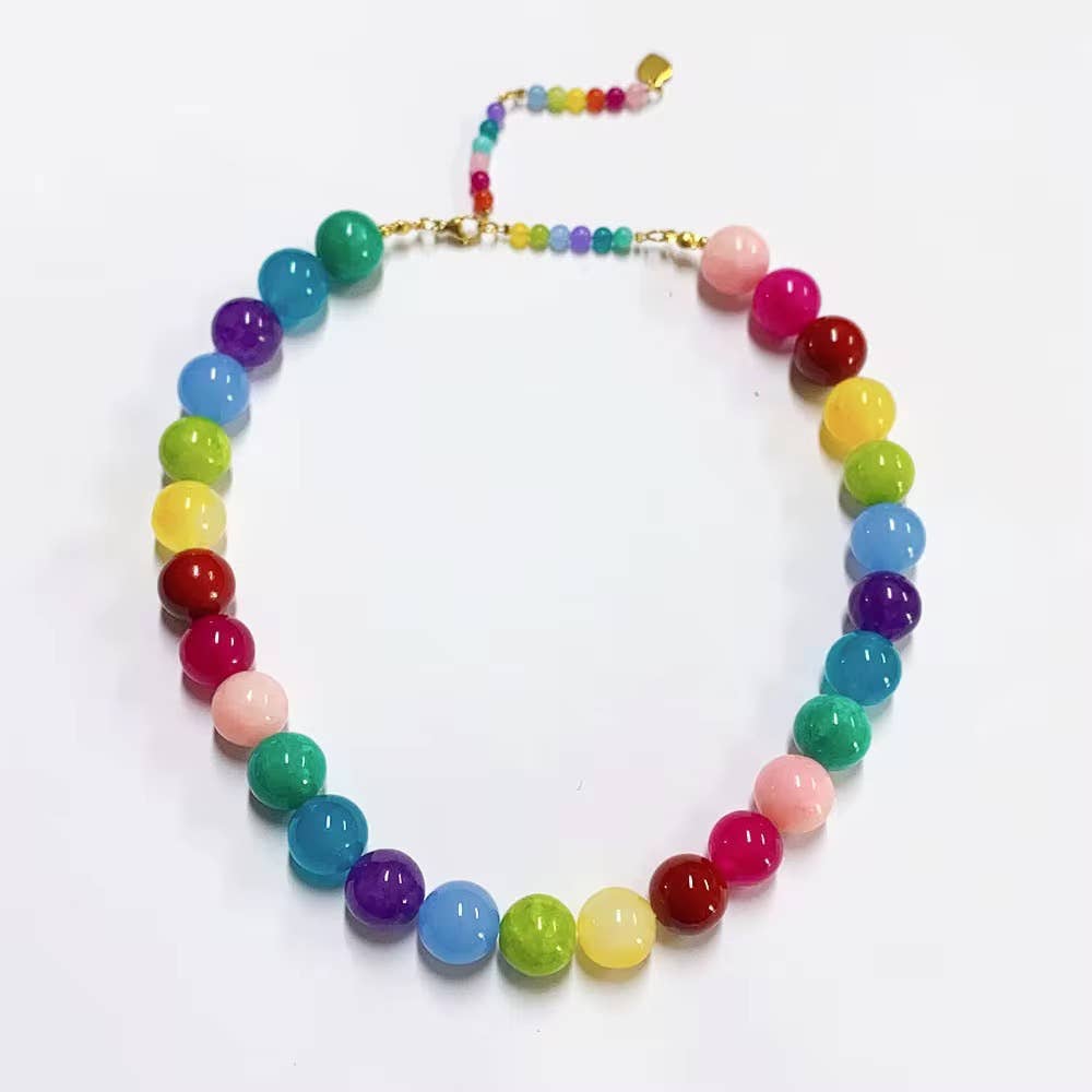 Genuine Gemstone Bead Necklace by Hoopla Jewelry HoopLa Brights
