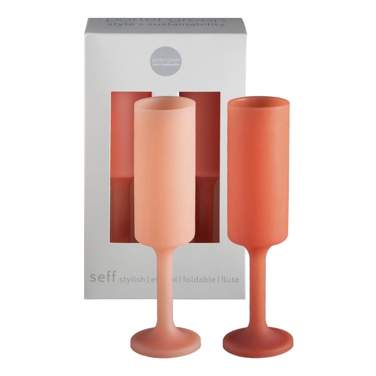 porter green | canada - Terra + peach | seff | silicone unbreakable champagne flute Mugs & Drinkware porter green | canada