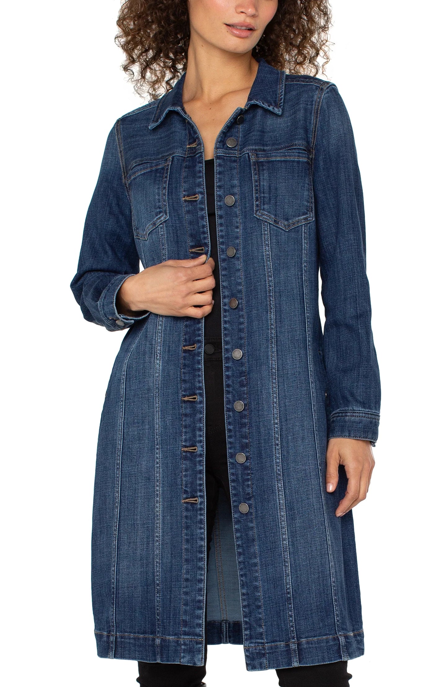 Longline Denim Jacket\Dress by Liverpool Dress Liverpool Denim