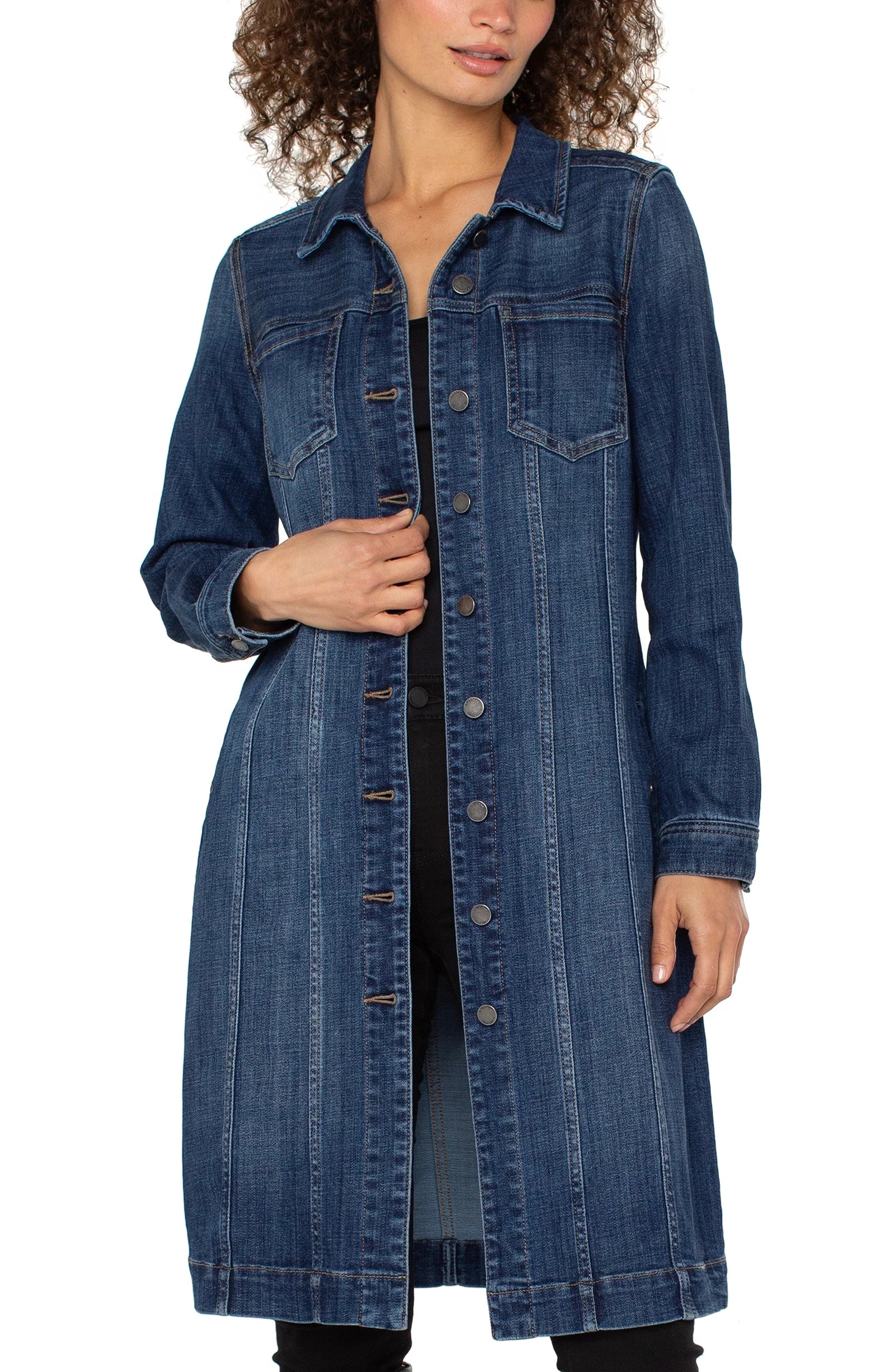 Longline Denim Jacket\Dress by Liverpool Dress Liverpool Denim