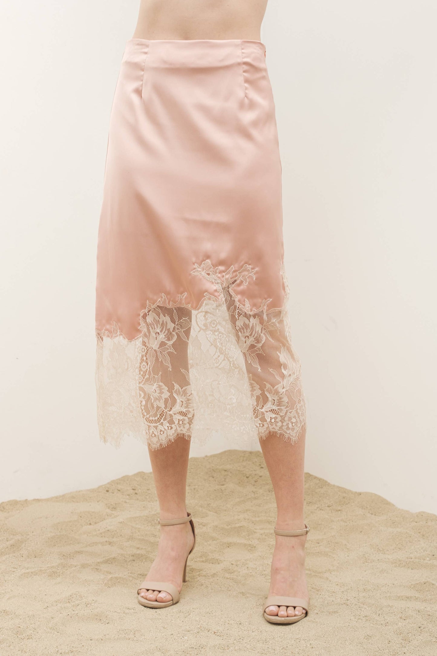 Satin with Lace Skirt by Aaron & Amber