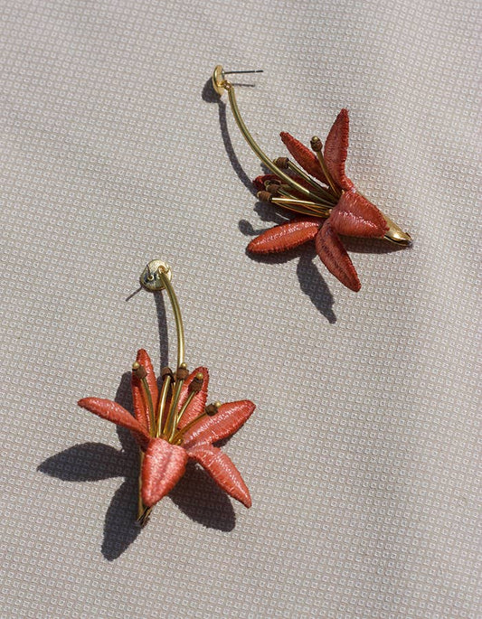 Lilium Earrings by This Ilk Accessories This Ilk Coral