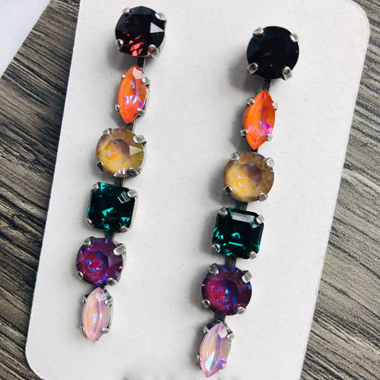 Swarovski Crystal Dangle Statement Earrings