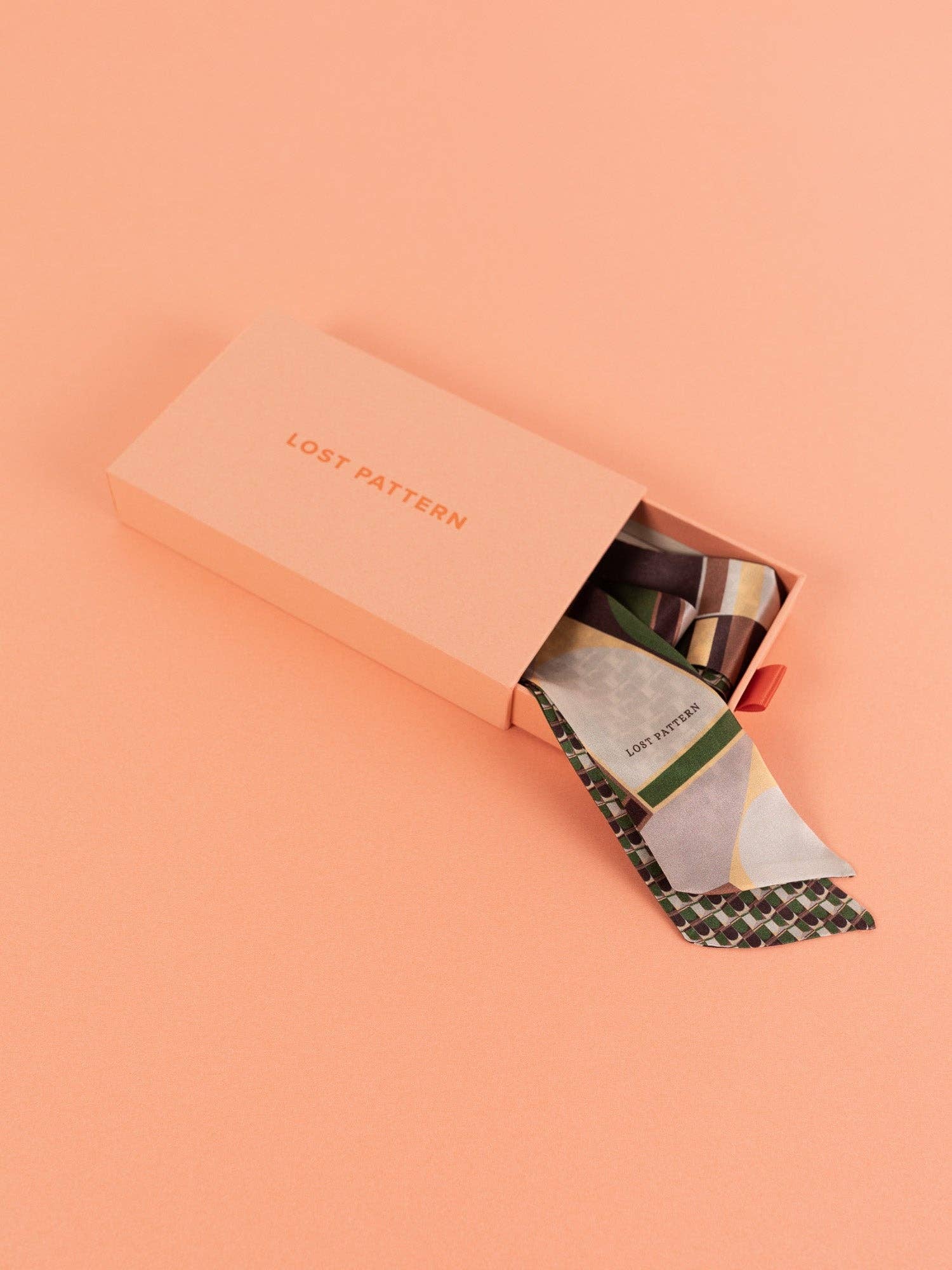 Silk Skinny Scarf by Lost Pattern NYC - Orange Accessories Lost Pattern NYC