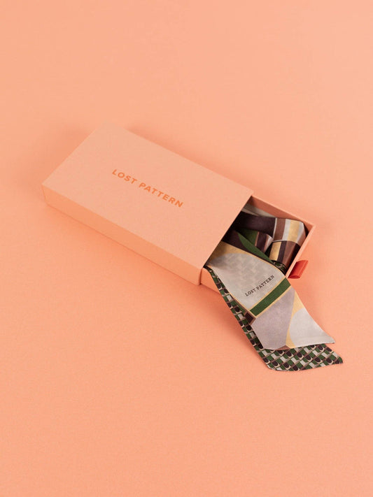 Silk Skinny Scarf by Lost Pattern NYC - Orange Accessories Lost Pattern NYC