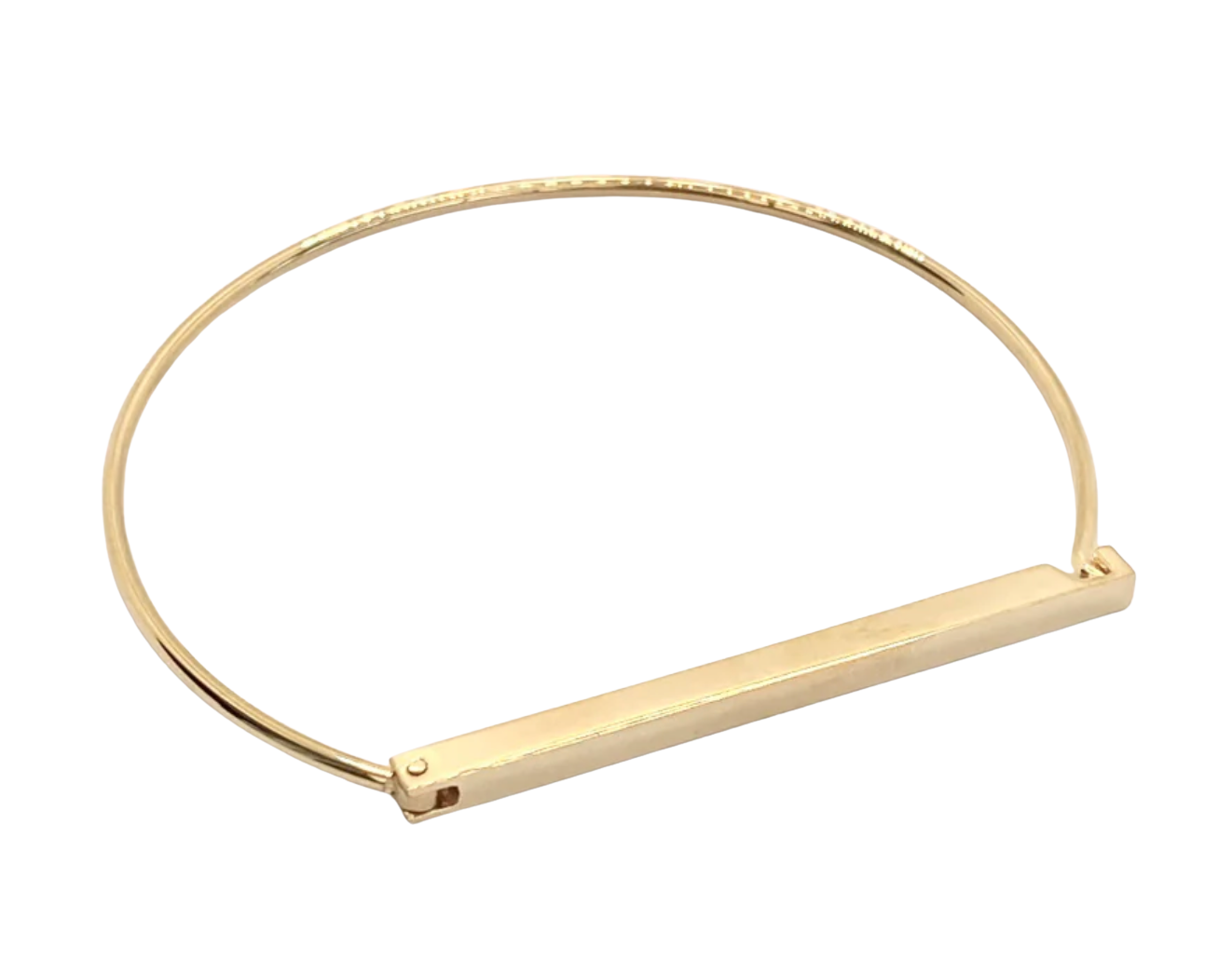Gold Bar Bangle Bracelet Cuff by HoopLa Jewelry HoopLa Yellow Gold