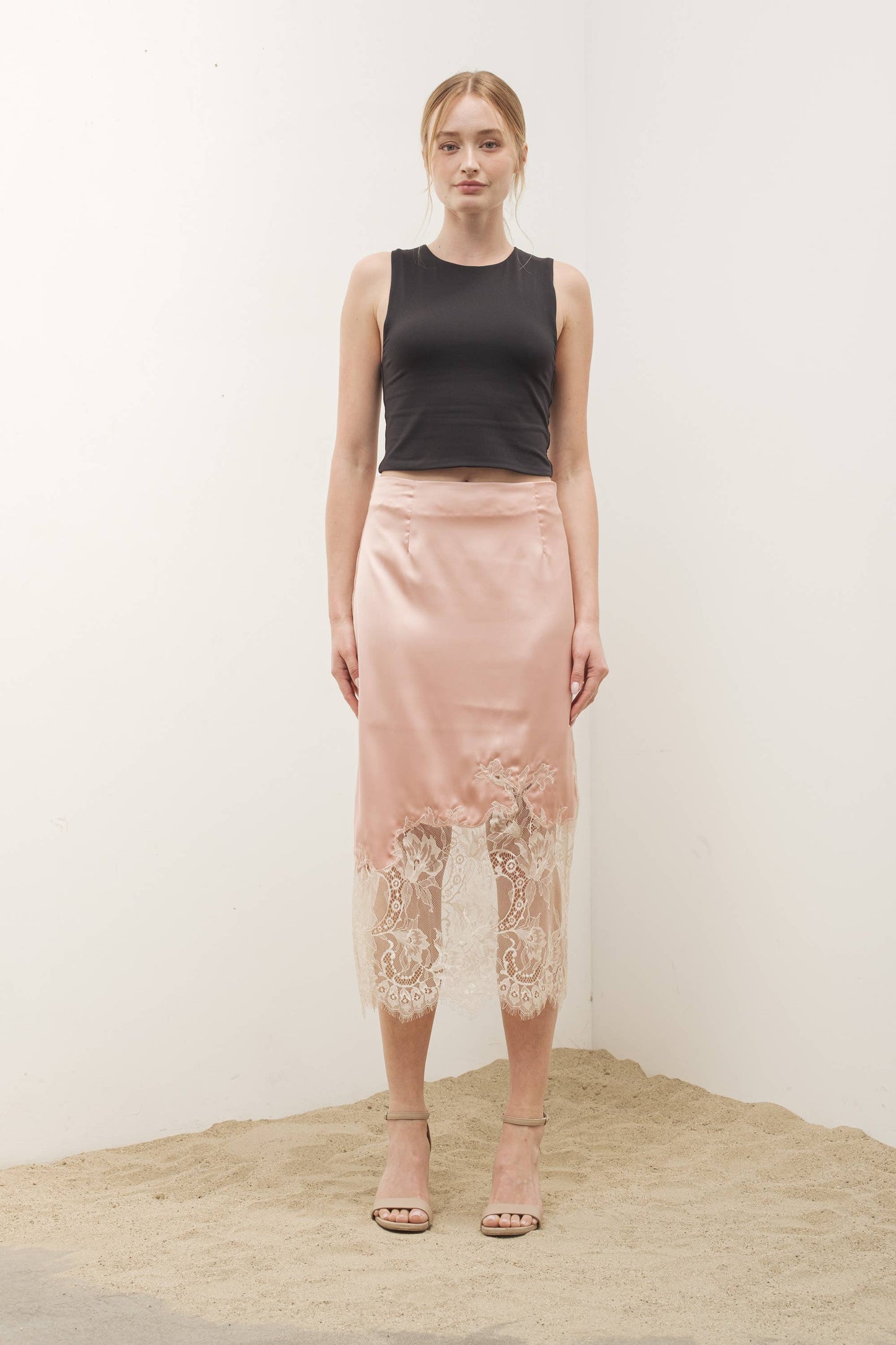 Satin with Lace Skirt by Aaron & Amber