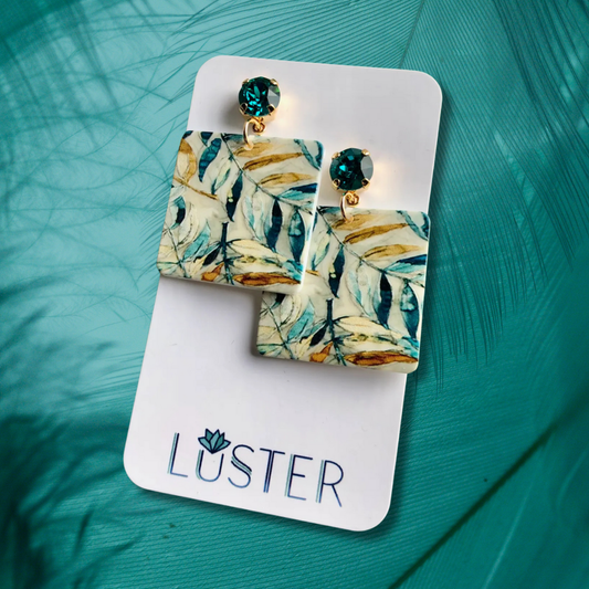 Leaf Square Statement Earrings