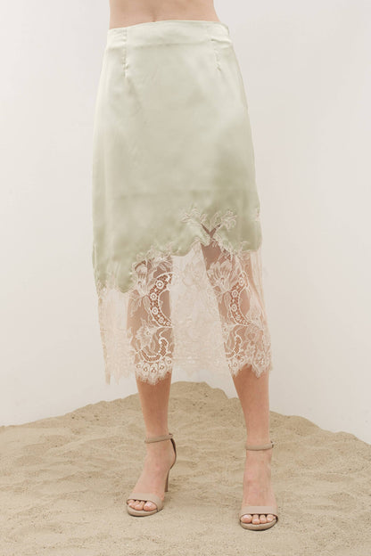 Satin with Lace Skirt by Aaron & Amber