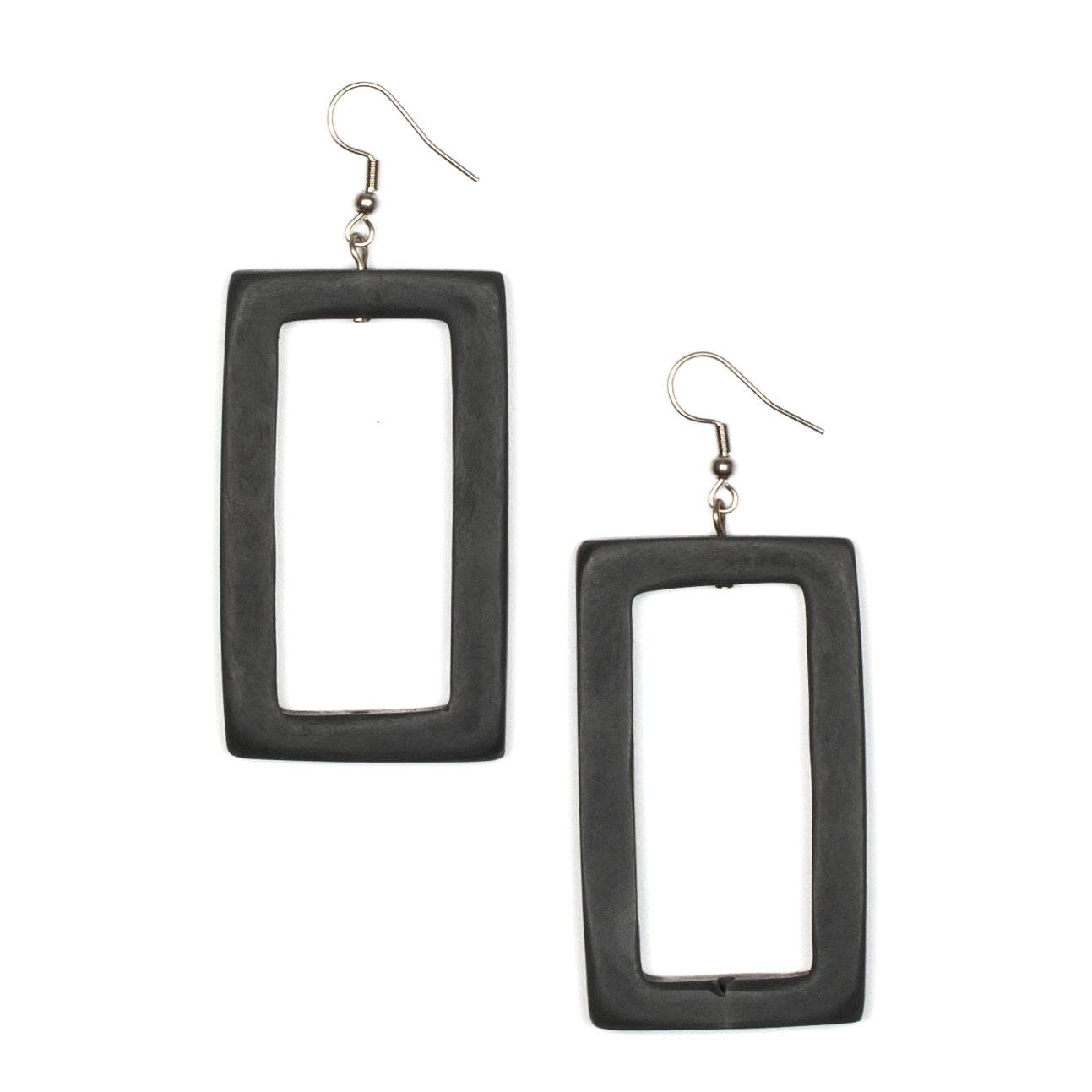 Rectangular Earring by Suzie Blue Canada Earrings Suzie Blue Canada Dark Grey