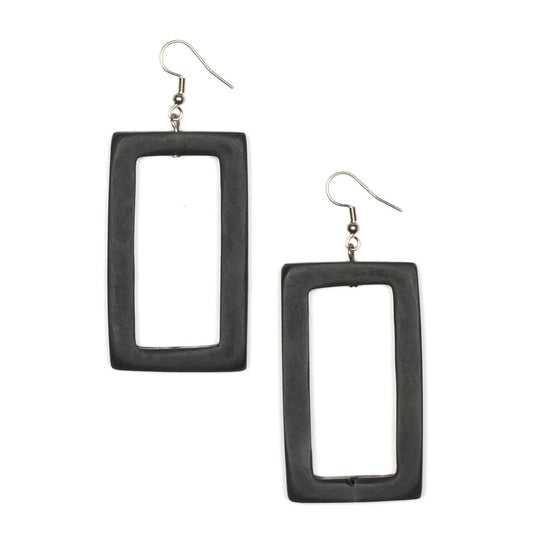 Rectangular Earring by Suzie Blue Canada Earrings Suzie Blue Canada Dark Grey