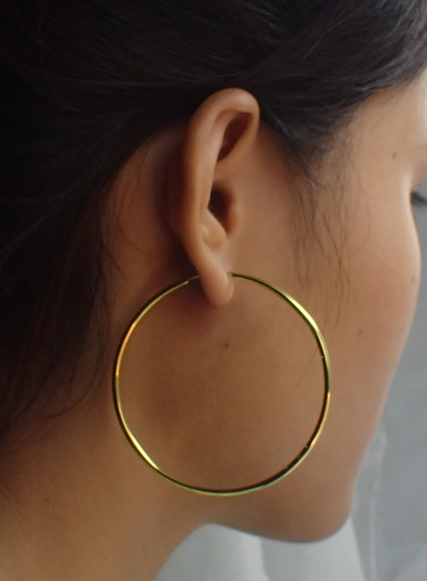 large hoop earring gold plated