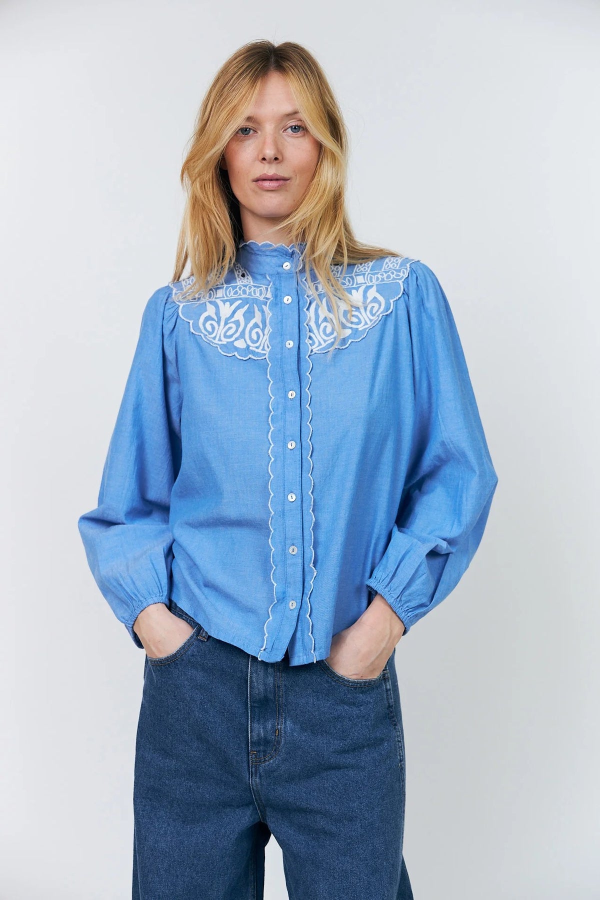 LiaLL Embroidered Shirt by Lolly's Laundry Tops LOLLYS LAUNDRY